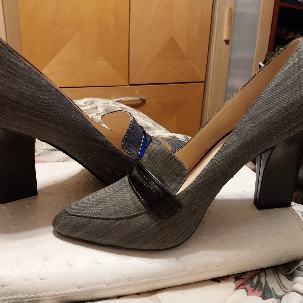 Nine West Gray Women's Block Heel Shoes